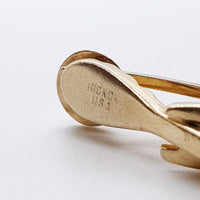 Accessoires de combinaison de tons d'or vintage: boutons de manchette, pignon de clip et de cravate