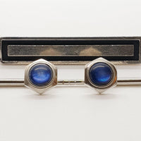 Clip tono vintage e argento blu e argento per uomini