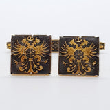 Gold & Black Coat of Arms Cufflinks Vintage & Gold Rose Tie Clip