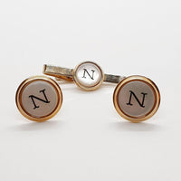"N" الحروف الأزرار وربطة عنق مشبك عتيقة | "N" الملحقات الأولية رجال