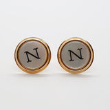"N" Cartas Gematlinks & Tie Clip Vintage | "N" accesorios iniciales para hombre