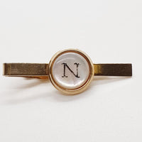 "N" Lettre de bouffée et clip de cravate vintage | "N" Initial Accessories Mens