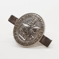 Vintage Silver-tone Coin Cufflinks, Coin Tie Clip & Third-Eye Tie Pin