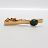 Green Boots Gold-tone Cufflinks Vintage, Green Stone Tie Pin & Clip