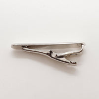 Vintage Silver-tone Round Cufflinks, Stripped Tie Clip & Round Tie Pin