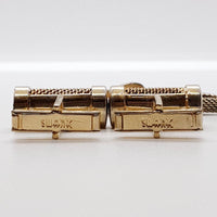 Vintage Gold-tone Barrel Cufflinks, Gold-tone Tie Clip & Tie Tack Pin