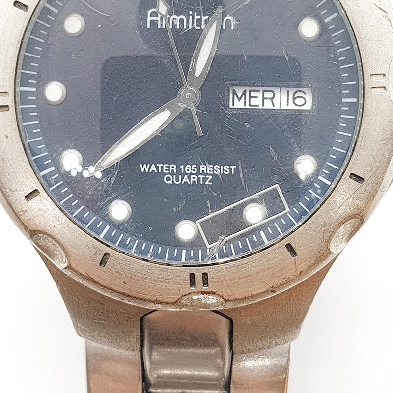 Armitron Day Date Quartz Watch for Parts & Repair NOT WORKING