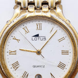 Roman Numerals Lotus Quartz Date Watch for Parts & Repair - NOT WORKING