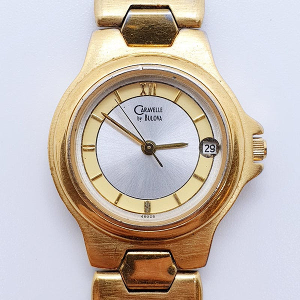 1994 Caravelle by Bulova T4 Engraved Watch for Parts & Repair - NOT WORKING