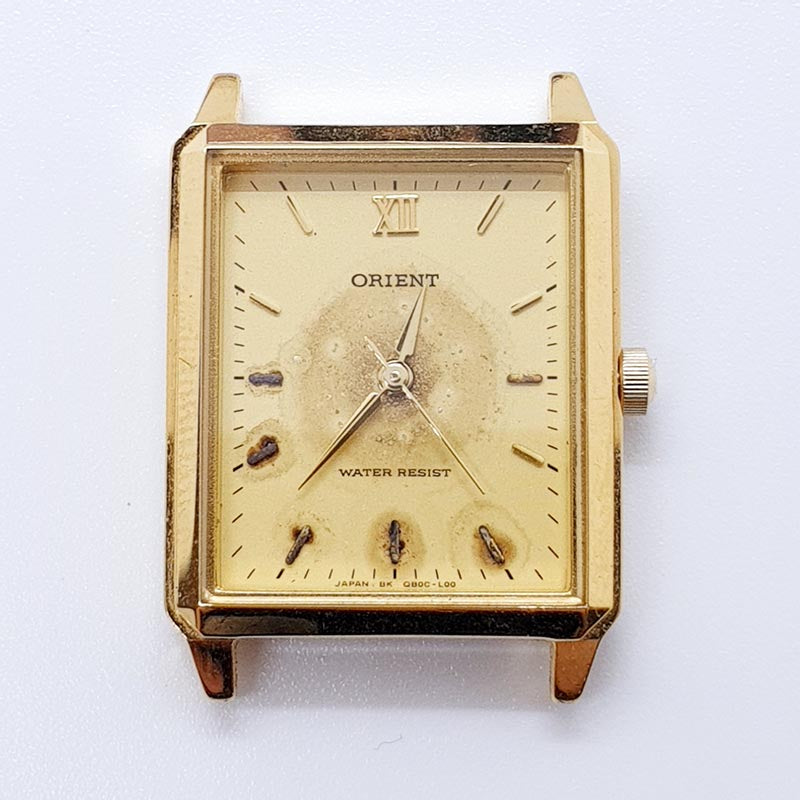 Orient Quartz Japan Gold Tone Watch for Parts Repair NOT WORKING Vintage Radar