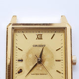 Orient Cuarzo Japón Gold-Tone reloj Para piezas y reparación, no funciona