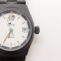 Weißes Zifferblatt Lotus Quartz Schweiz gemacht Uhr Für Teile & Reparaturen - nicht funktionieren
