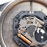 Dial azul Pulsar Fecha de 100 metros de día japonés reloj Para piezas y reparación, no funciona