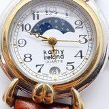 Kathy Irlanda Quartz Moon Phase Japón reloj Para piezas y reparación, no funciona