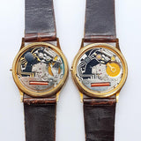 Lot de 2 montres allemandes de phase de lune Piranha pour les pièces et la réparation - ne fonctionnant pas