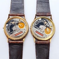 Lot of 2 Piranha Moon Phase Date Watches for Parts & Repair - NOT WORKING