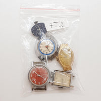 Lot of 5 Timex Art Deco Mechanical Watches for Parts & Repair - NOT WORKING