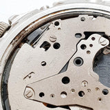 Alarma de loto Chronograph Cuarzo suizo reloj Para piezas y reparación, no funciona