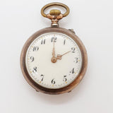 Silver Cylindre Remontoir Pocket Watch for Parts & Repair - NOT WORKING