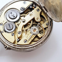 Bolsillo de remontoir de cilindro plateado reloj Para piezas y reparación, no funciona