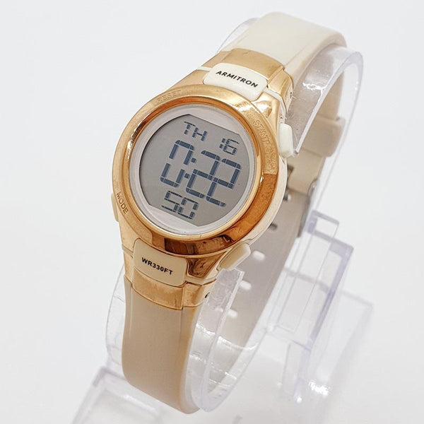 Jahrgang Armitron Alarm Uhr | Gold-Ton digital chronograph Uhr