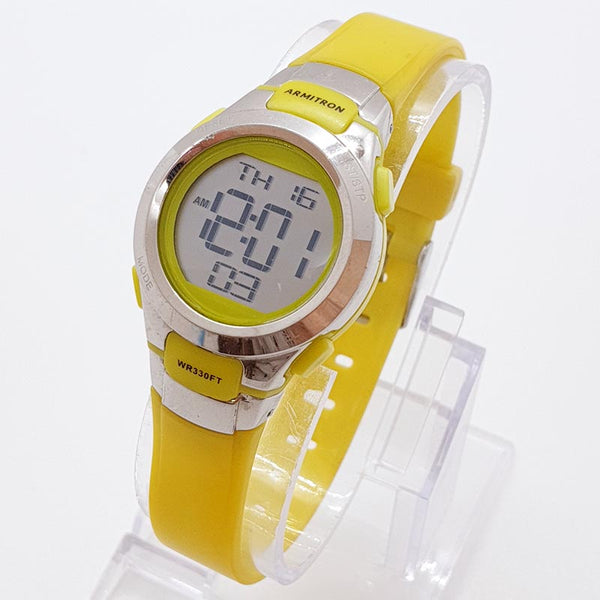 أصفر خمر Armitron Pro Sport Watch | المنبه الرقمي chronograph