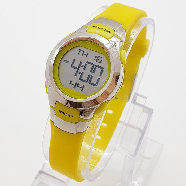 Numérique jaune vintage montre par Armitron | chronograph montre pour elle