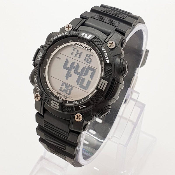 Stainless Steel Armitron Unisex Black Digital Sport Watch Vintage