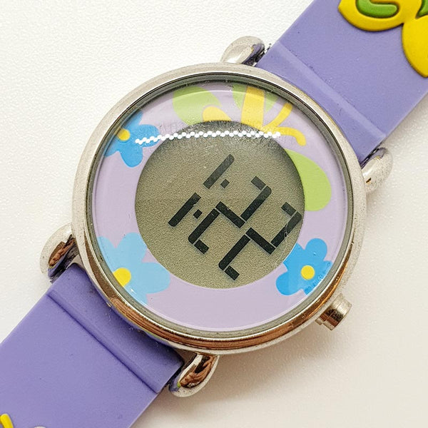 Lila Hippie Uhr für Mädchen | Digitale Blumenkraft Uhr für Frauen