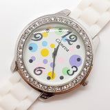 Geneva Cuarzo reloj | Tono plateado elegante reloj para mujeres