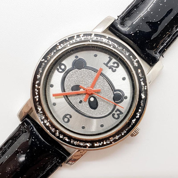 Panda Bear Silver-Tone Watch | مراقبة Accutime القديمة له أو لها