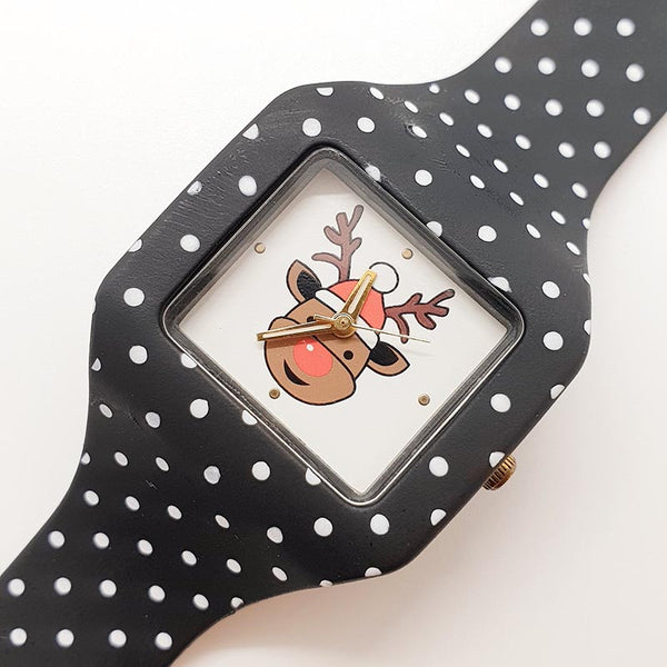 Rudolph Reindeer Polkadot reloj | El regalo de Navidad perfecto