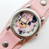 Minnie Mouse Dames montre avec bracelet en cuir rose | Disney Montres