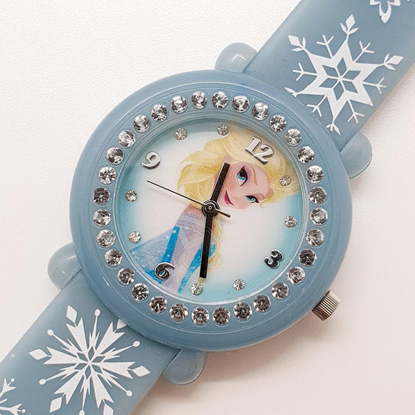 Disney ساعة إلسا | مشاهدة فيلم Pale Blue Frozen Watch مع رقاقات الثلج