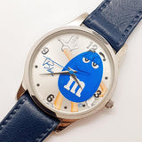 Blue M & MS Candy montre | Quartz à tons d'argent montre pour les hommes ou les femmes