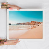 Ocean Blue Print | Digital Wall Art | Algarve Beach Turquoise Print - Vintage Radar