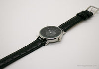 Vintage Black Felix Bühler Watch | Silver-tone Fashion Watch