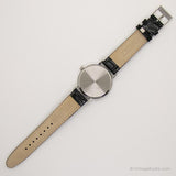 Negro Vintage Felix Bühler reloj | Moda de tono plateado reloj