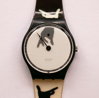 1996 Hände GN166 swatch Uhr Vintage | Schwarze und weiße Hände swatch