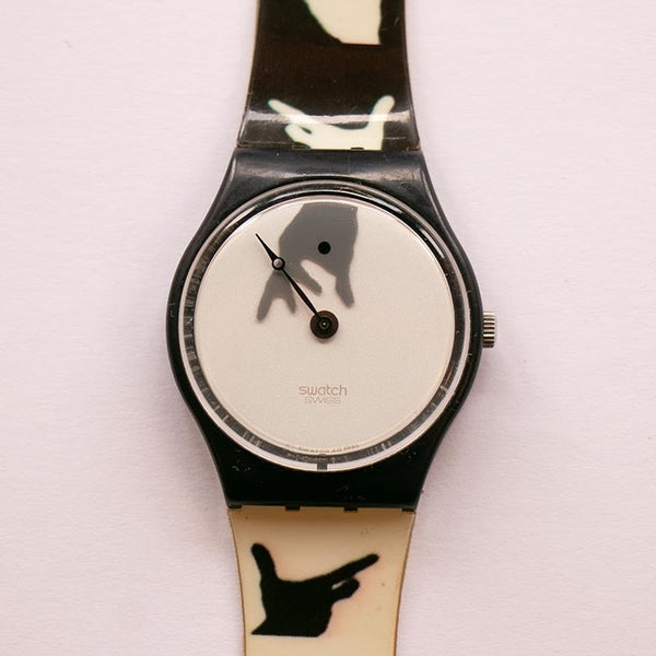 1996 Hands GN166 swatch مشاهدة خمر | الأيدي السوداء والأبيض swatch