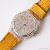 1991 Swatch GK144 Daiquiri montre | Sangle jaune transparent Swatch