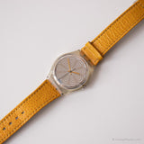 1991 Swatch GK144 DAIQUIRI Watch | Yellow Strap Transparent Swatch
