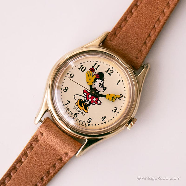 Vintage Elegant Minnie Mouse Watch | Gold-tone Disney Watch by Lorus