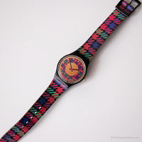 1992 Swatch GB147 Tweed montre | Vintage coloré Swatch Gant