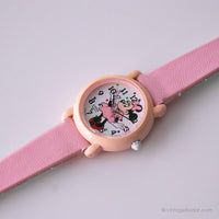 Rosa vintage Disney reloj por Lorus | Retro Minnie Mouse Ropa de pulsera