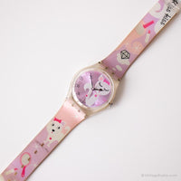 2007 Swatch GE208 DULCE CAT Watch | Vintage White Cat Pink Watch