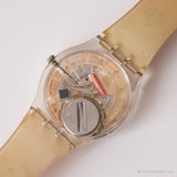 2007 Swatch GE208 Dulce Cat montre | Cat blanc vintage rose montre