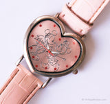 Rosa herzförmig Disney Minnie und Mickey Mouse Uhr