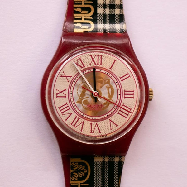 1994 M. Watson Gr128 swatch montre | Chiffres romains des années 90 swatch montre