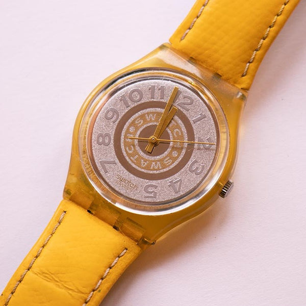 1992 Delave GK145 Swatch Guarda | Swiss giallo degli anni '90 Swatch Guadare